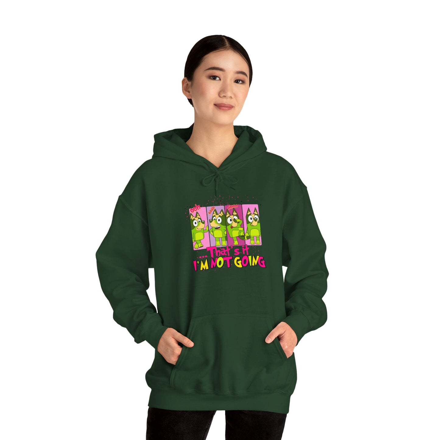 Grinch Bluey Christmas Hoodie, Holiday Graphic Festive Sweatshirt Gift, That's it I'm Not Going, Xmas Apparel, Winter Pullover, Seasonal