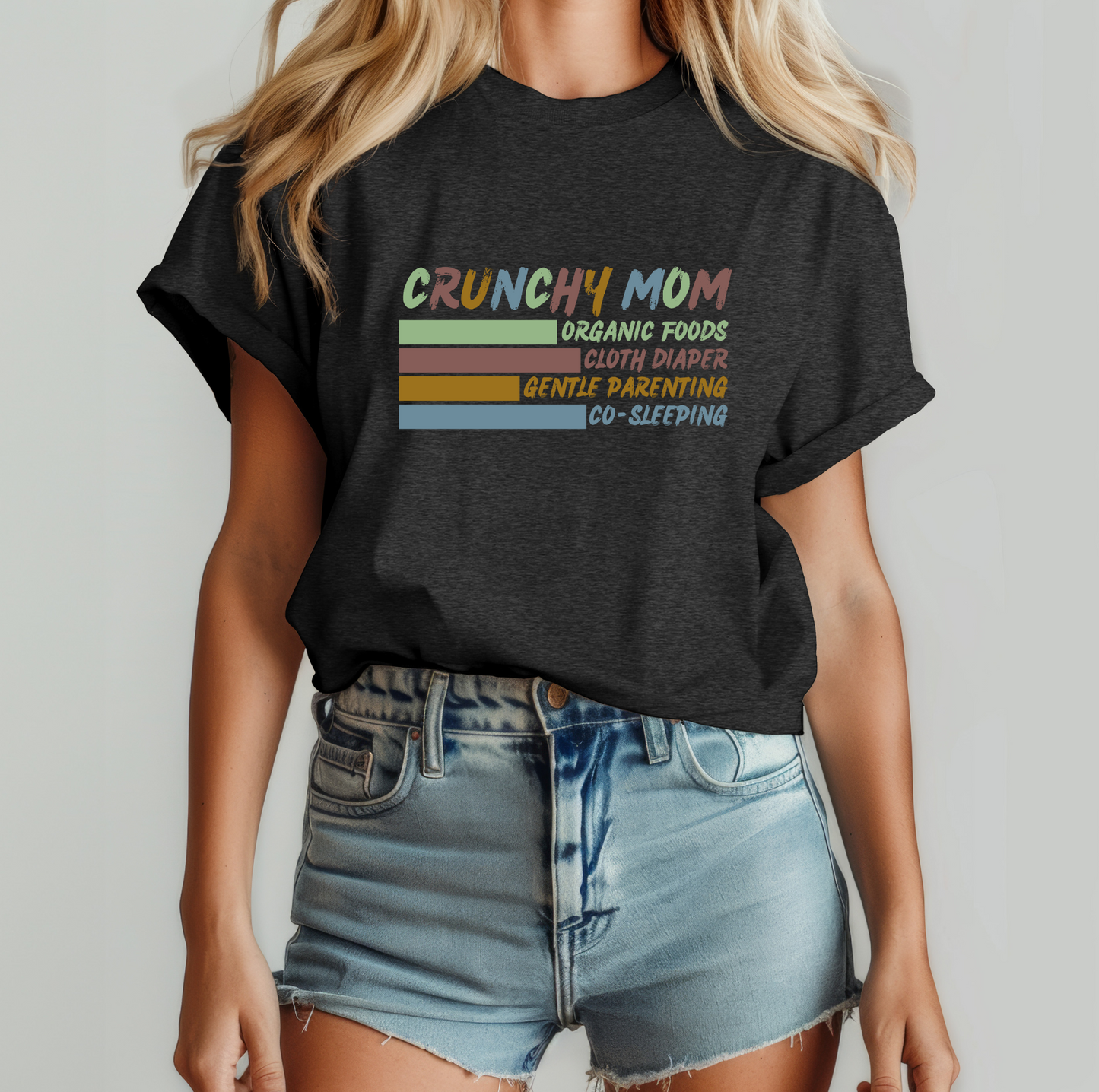 Crunchy Mom Unisex Softstyle T-Shirt - Eco-Conscious Organic Food Cloth Diaper Gentle Parent Natural Lifestyle