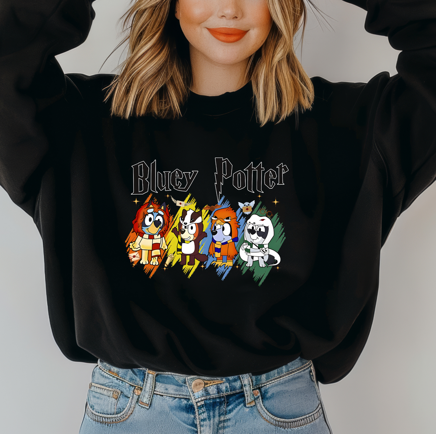 Bluey Potter- Harry Potter and Bluey Cross-over sweatshirt