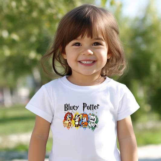 Bluey Potter T-shirt- Harry Potter and Bluey Cross-over Toddler Tee