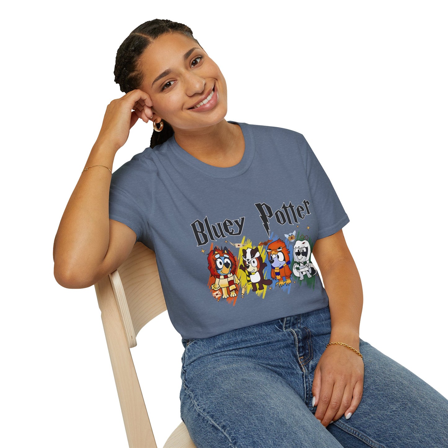 Bluey Potter T-shirt- Harry Potter and Bluey Cross-over Tee