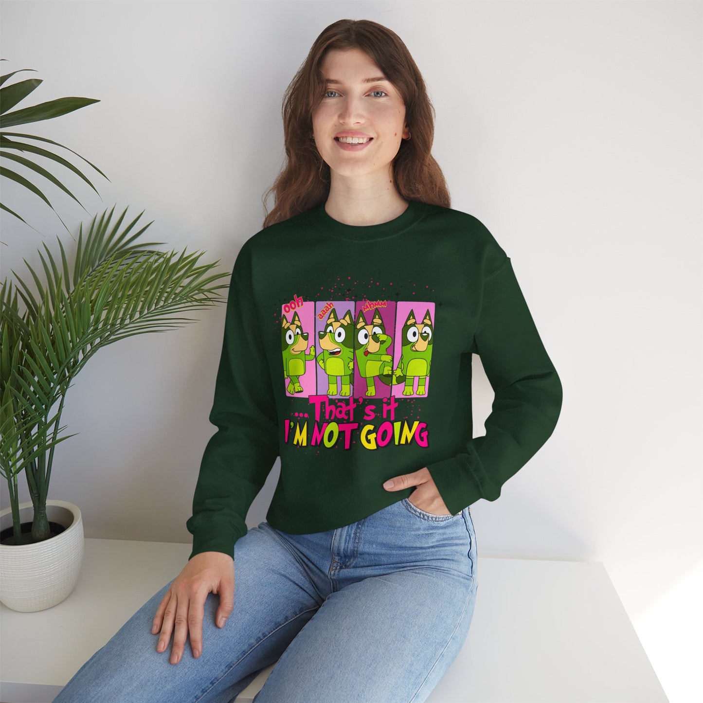 Grinch Bluey Christmas Sweatshirt, Holiday Graphic, That's it I'm Not Going, Festive Sweater, Xmas Gift, Crewneck Sweatshirt