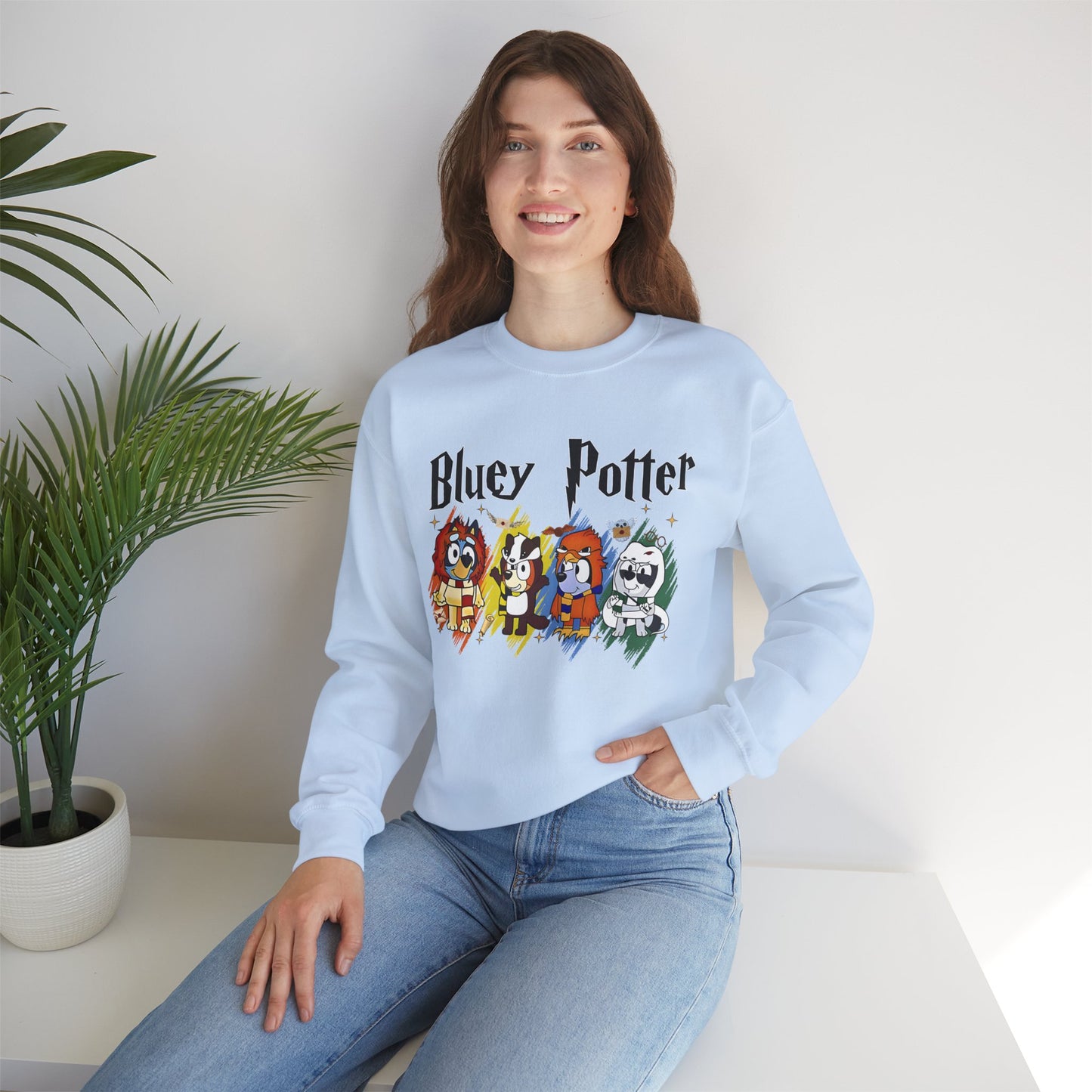 Bluey Potter- Harry Potter and Bluey Cross-over sweatshirt