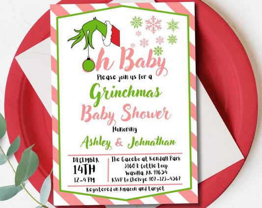 Grinch Baby Shower Invitation